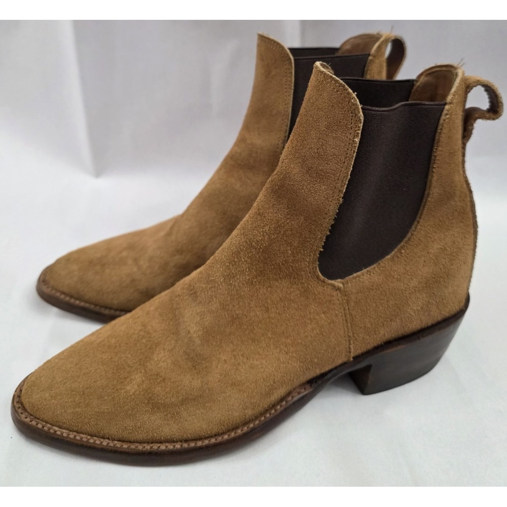 Ralph Lauren (Sz 7 D) Double RL RRL Chelsea Plainview Boots Brown Men's Western